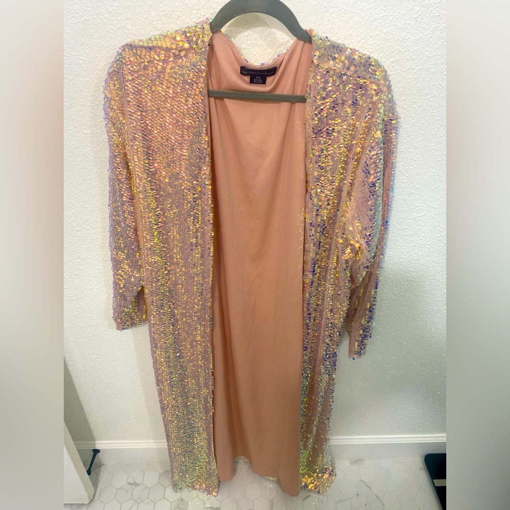 Sequin long cardigan in O/S